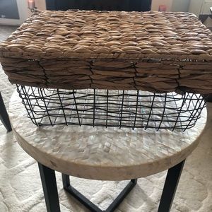 Wire Basket with Attatched Lid